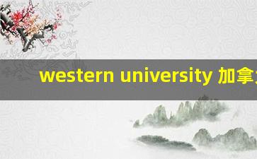 western university 加拿大